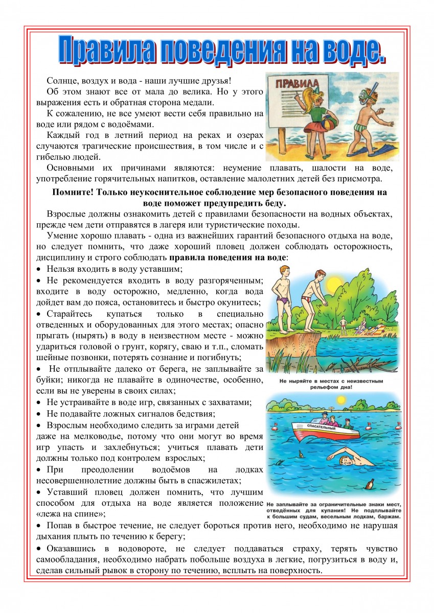 Безопасность на воде — Школа № 509